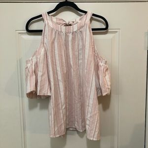 ‼️SOLD Entro USA Blush Striped Cold Shoulder